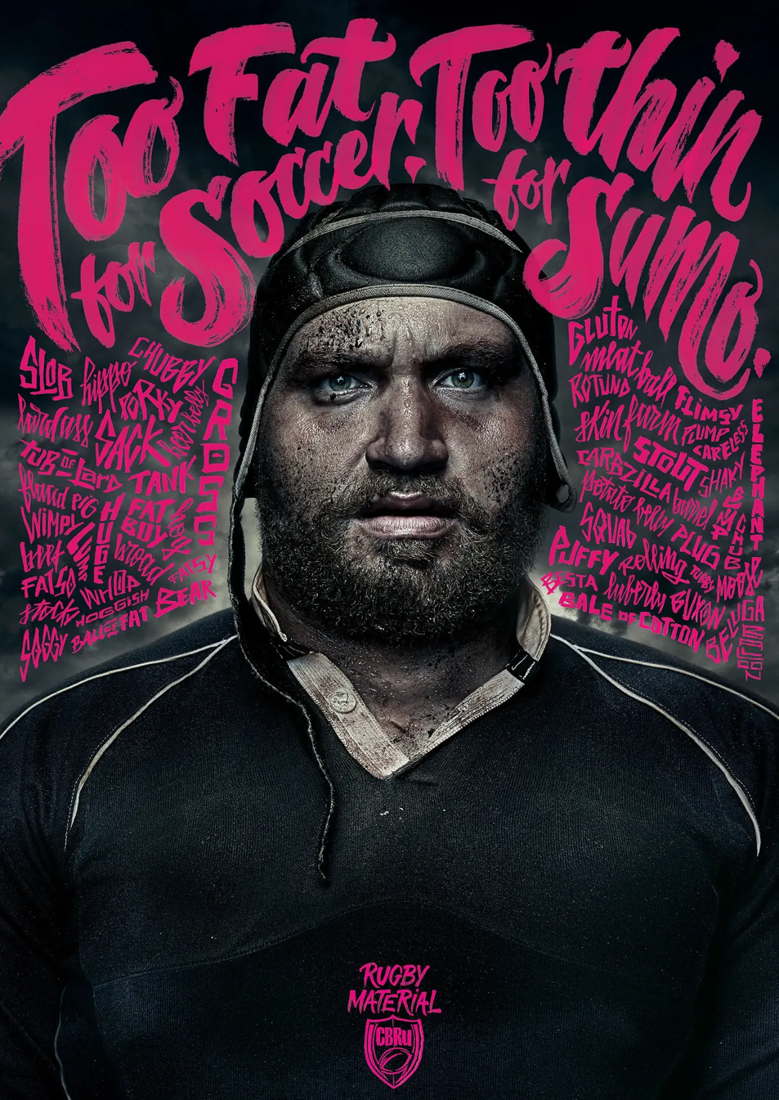 CBRu Rugby Material — Too Fat for Soccer Poster